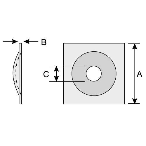 Domed Plate - use with anchornuts, cable grips or spherical seat washers Domed Plate - use with anchornuts, cable grips or spherical seat washers