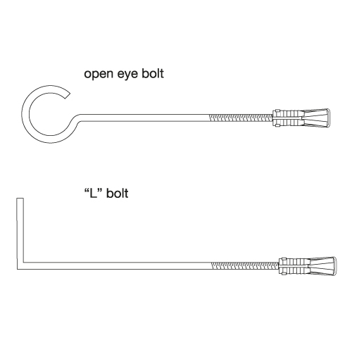 Open Eyebolt & "L" Bolt Open Eyebolt & "L" Bolt