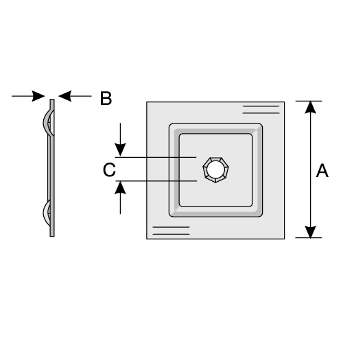 Push-on-Plate - for installing screen/mesh (for threaded bolts and OMEGA-BOLT®) Push-on-Plate - for installing screen/mesh (for threaded bolts and OMEGA-BOLT®)