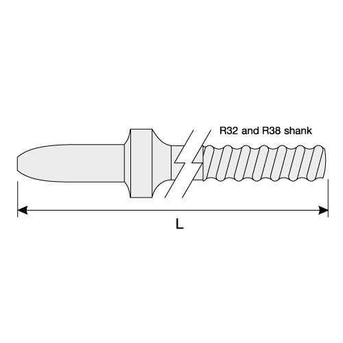 Threaded Driver Tool - for mechanized bolters Threaded Driver Tool - for mechanized bolters