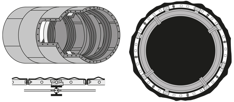 Typical Liner Plate Installations - Ribs Inside Liner Plates Typical Liner Plate Installations - Ribs Inside Liner Plates